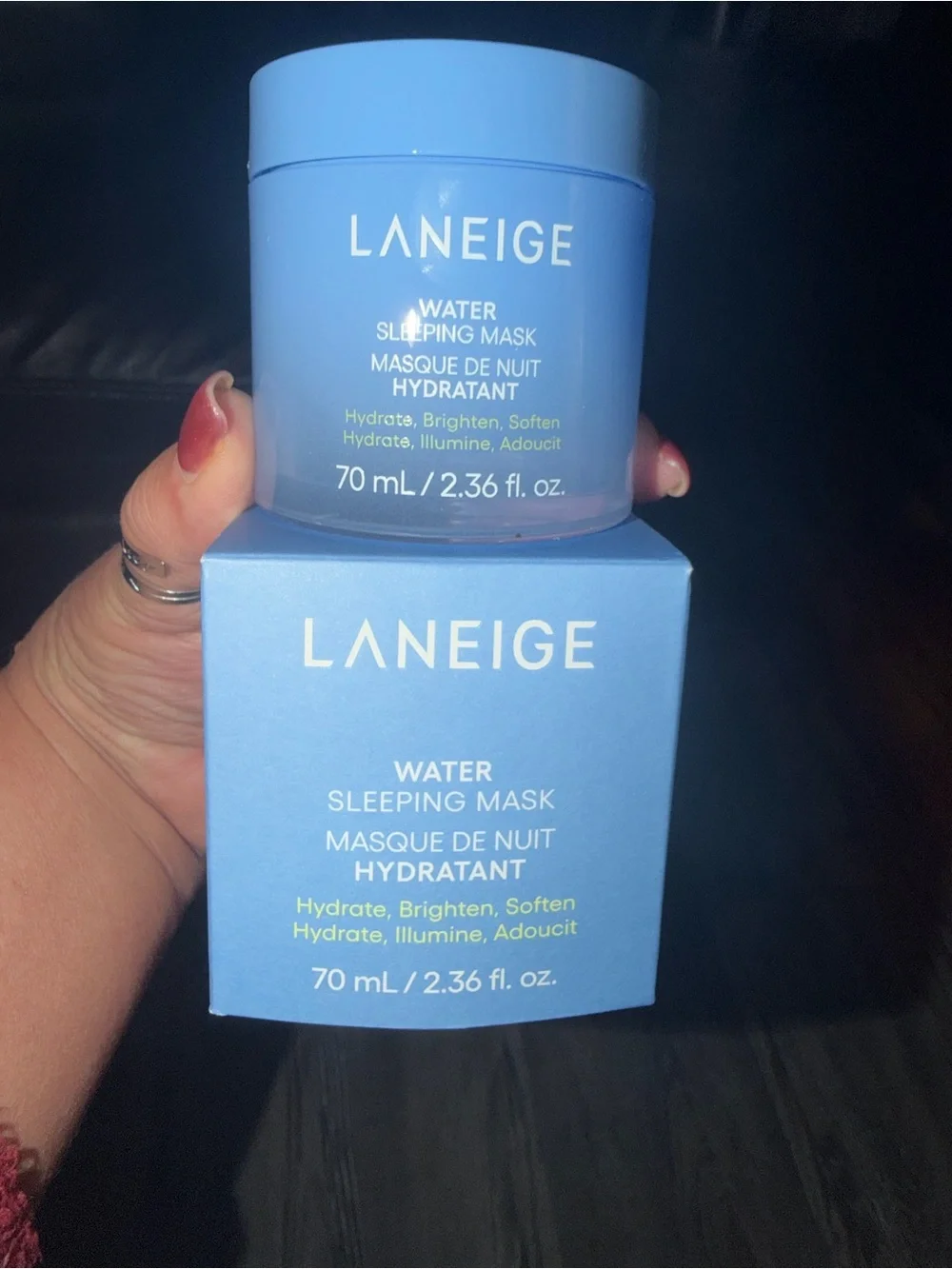 LANEIGE Water Sleeping Mask & Lip Sleeping Mask in Berry. Full Size